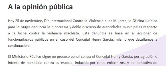 Comunicado del 25 de noviembre del 2013